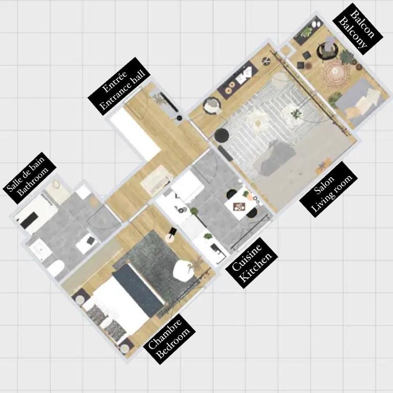 Le cocon Blånc Metz -T2 cosy avec parking privé & balcon - Gare, Nouvelle Ville - Appartement 1 Chambre - 39
