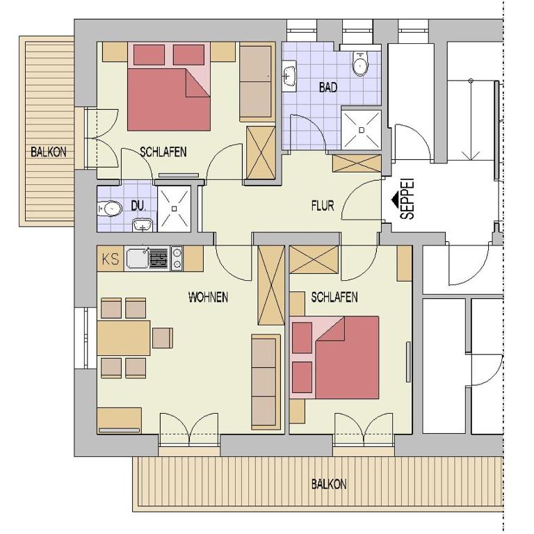 Feriennest Leitner - Standard Apartment mit 2 Schlafzimmern - 3