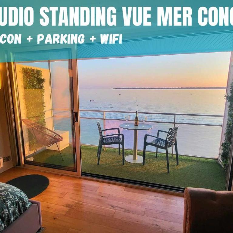 - L'IROIZH - CONCARNEAU - VUE MER PANORAMIQUE - STUDIO STANDING PLAGE DES SABLES BLANCS - PARKING - DRAPS & SERVIETTES INCLUS - NEAR THALASSOTHERAPY - Wifi - - Apartment mit 1 Schlafzimmer - 1