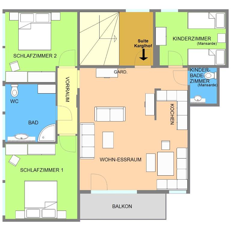 Karglhof Villa - Apartment mit 3 Schlafzimmern - 21