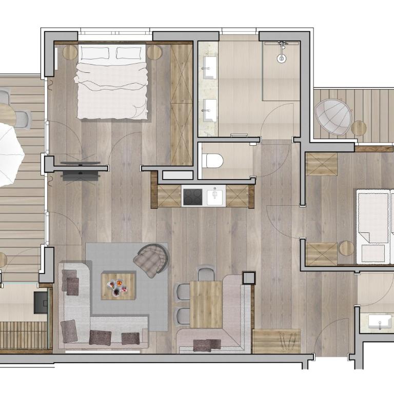 PRIVATE HOMES Alpin Spa Apartments - Two-Bedroom Deluxe Apartment - 12