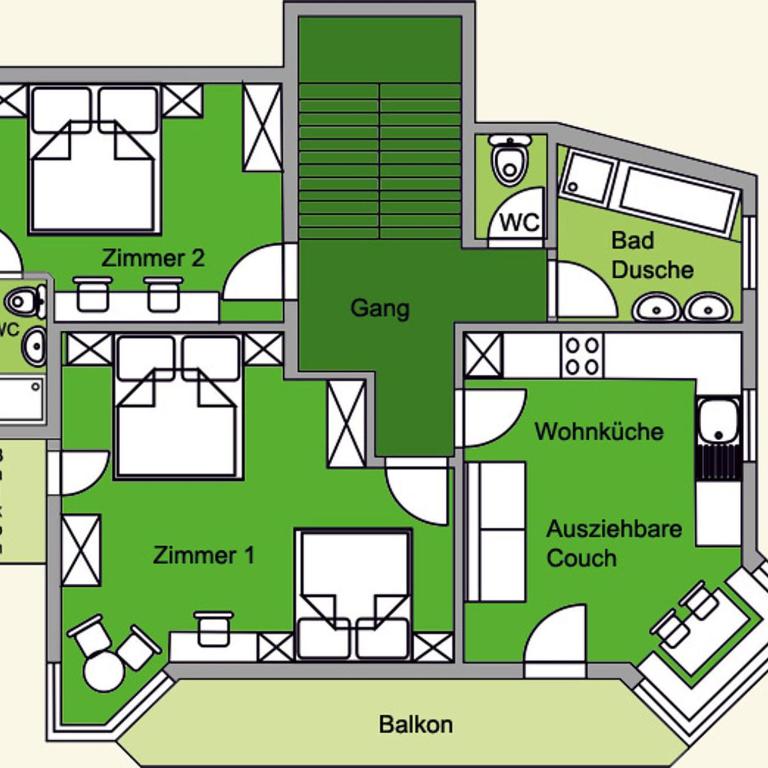 Apartmenthaus DIAS - Apartment mit 2 Schlafzimmern und Balkon - 9