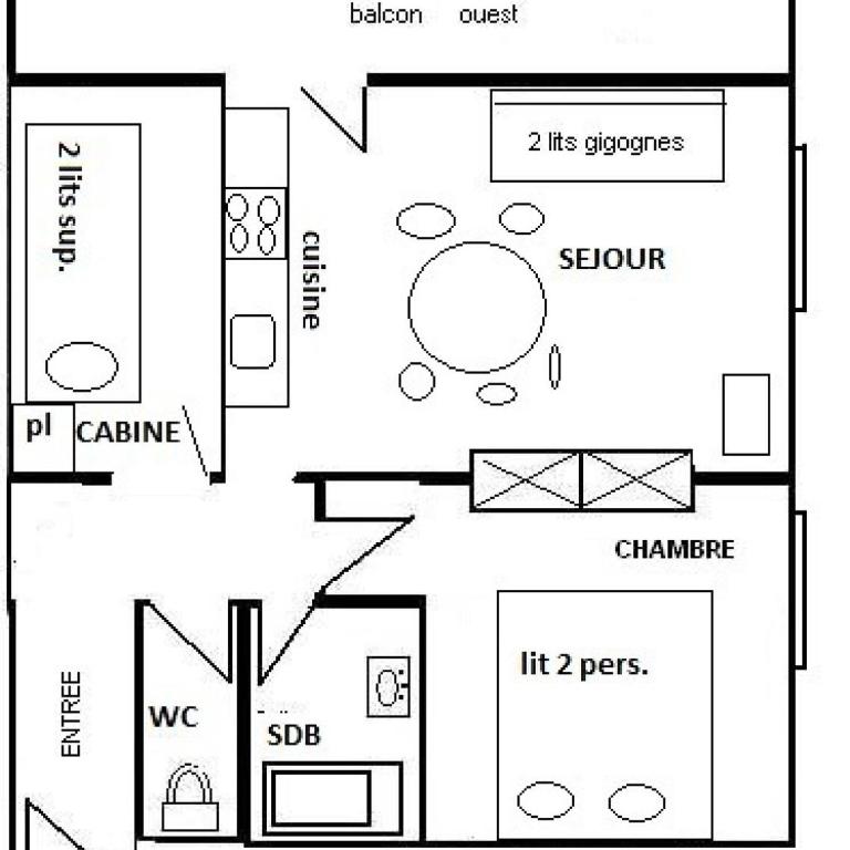 Résidence Le Mont Blanc - 2 Pièces + cabine 6 pers - LE MONT-BLANC - 041MB - PLAGNE CENTRE MAE-5854 - Appartement - 2