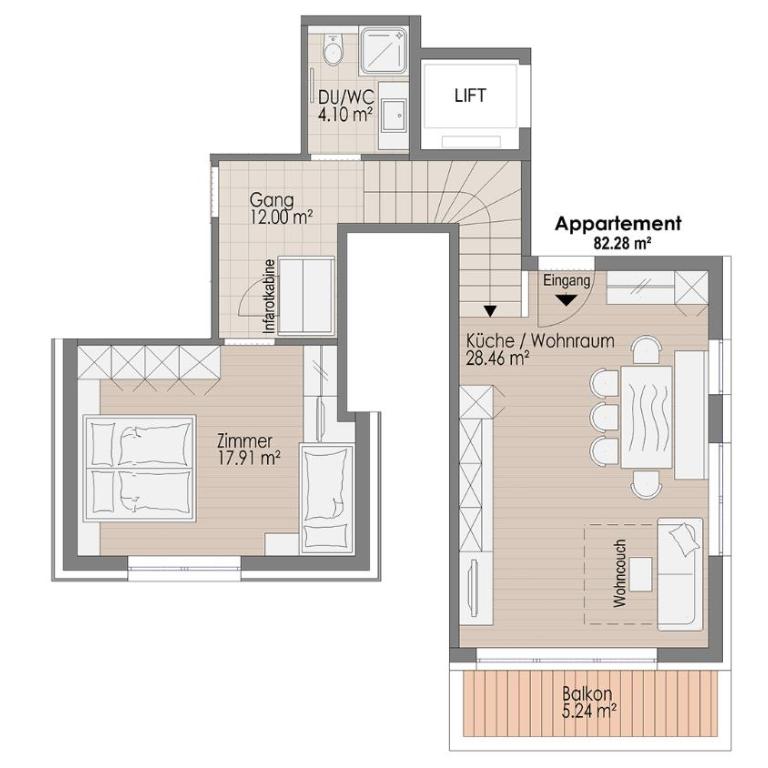 Lux Appartements - Apartment auf 2 Ebenen mit Balkon - 4