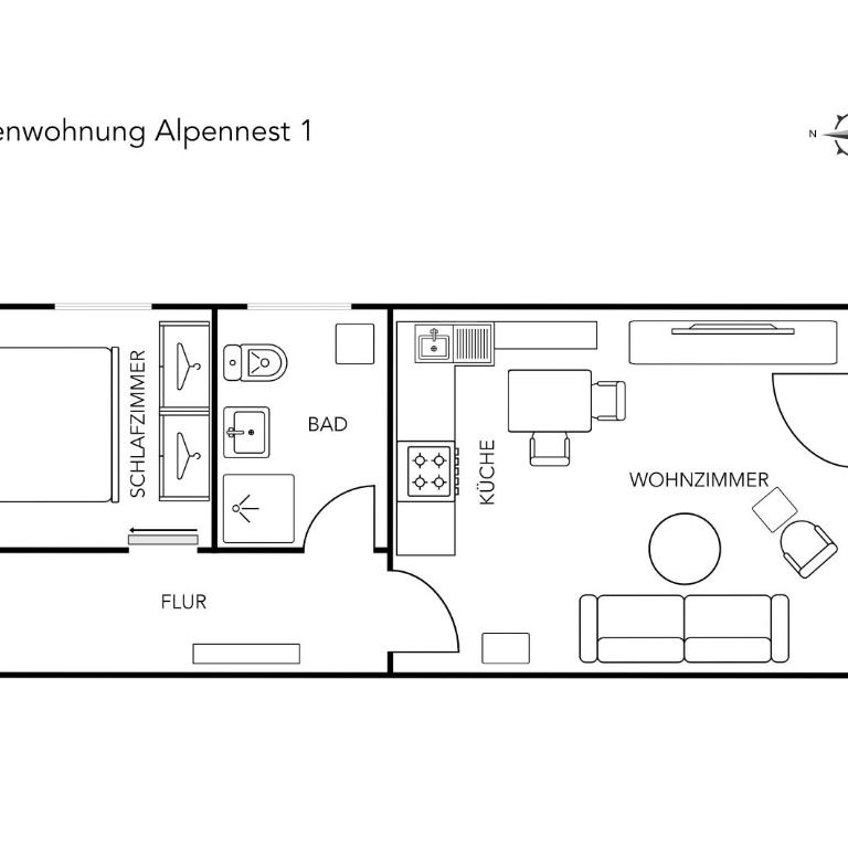 Ferienwohnungen Alpentraum - Alpennest 1 und Alpennest 2 - Apartment mit 1 Schlafzimmer - 6