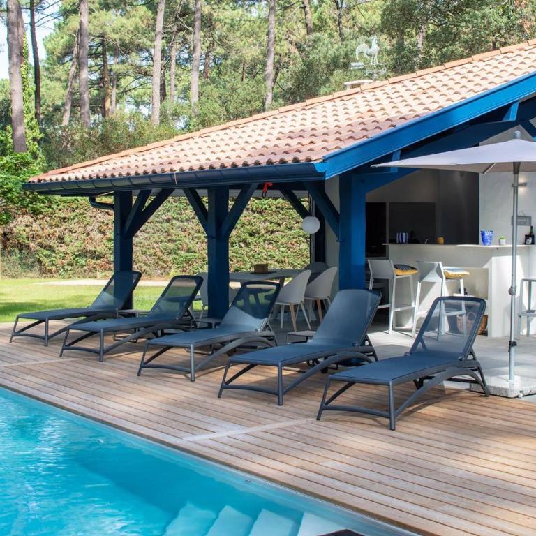 Villa de luxe avec piscine chauffée, jacuzzi, sauna au cœur de la forêt des Landes - Villa mit 3 Schlafzimmern - 6