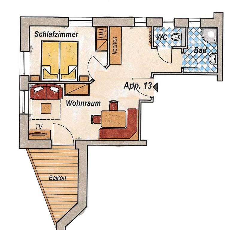 Wallnerhof - Apartment mit 1 Schlafzimmer und Balkon - 10