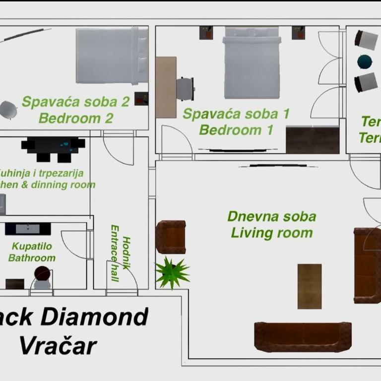 Apartment Black Diamond - Vracar, Belgrade - Apartman sa 2 Spavaće Sobe - 8