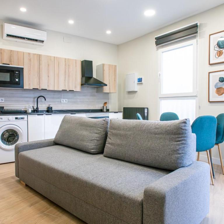 Madrid Confort urbano 1 dormitorio AC WIFI Cocina - One-Bedroom Apartment - 1