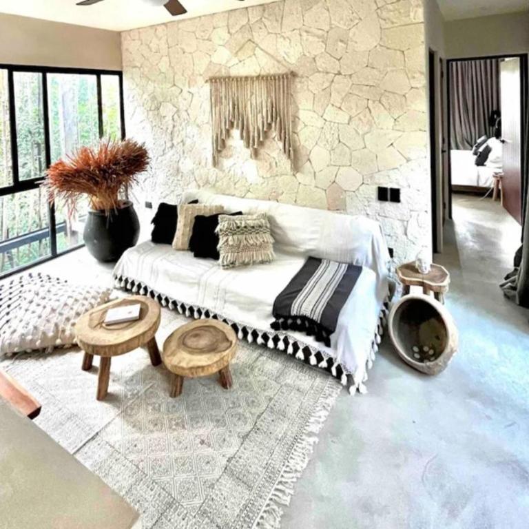 Tulum Boho beautiful Apt special fee for Bardo daypass - Apartamento Deluxe de 1 dormitorio con vistas al jardín - 3