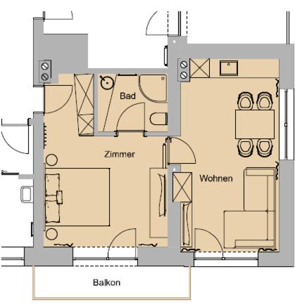 Haus Sonnwend - Apartment mit 1 Schlafzimmer und Balkon - 1