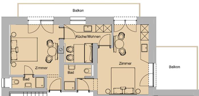 Haus Sonnwend - Apartment mit 1 Schlafzimmer und Balkon - 10