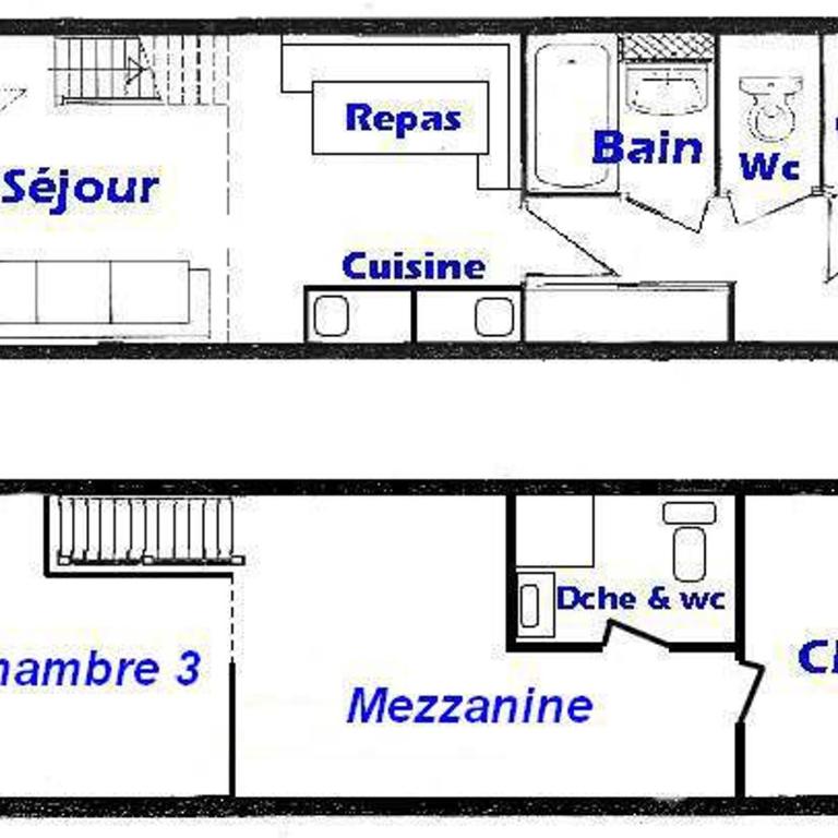 Les Saisies - Appartement 3 pièces pour 8 pers., 2 salles de bains, vue piste, parking - Apartment mit 3 Schlafzimmern - 3
