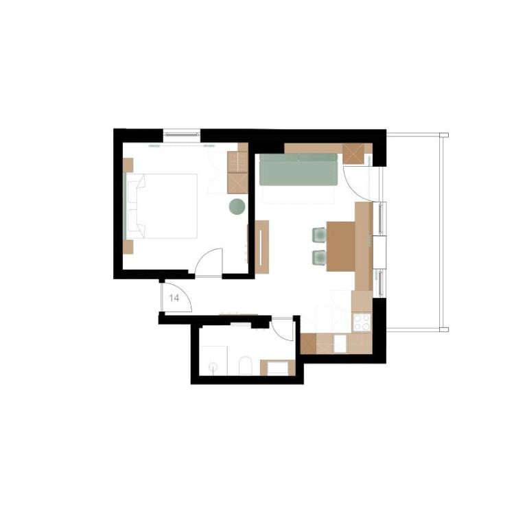 Art Residence Josefshof - Apartment mit 1 Schlafzimmer, Balkon und Bergblick - 8