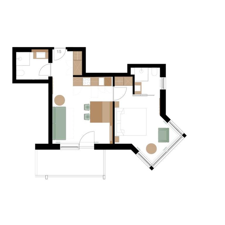 Art Residence Josefshof - Apartment mit 1 Schlafzimmer und Poolblick - 5