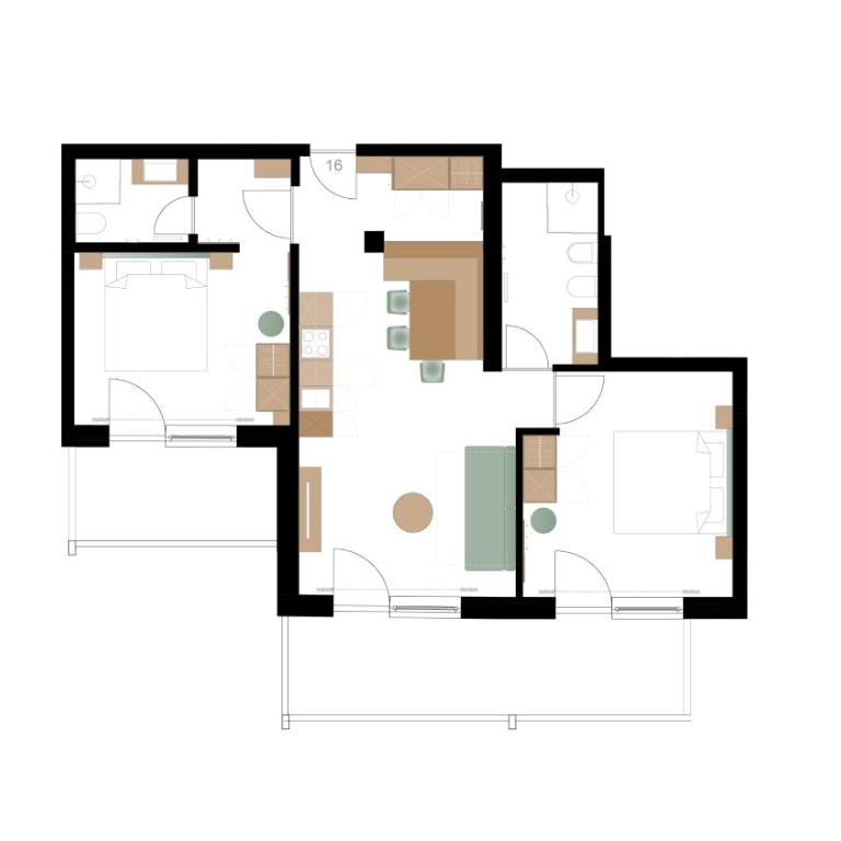 Art Residence Josefshof - Apartment mit 2 Schlafzimmern und Balkon - 9