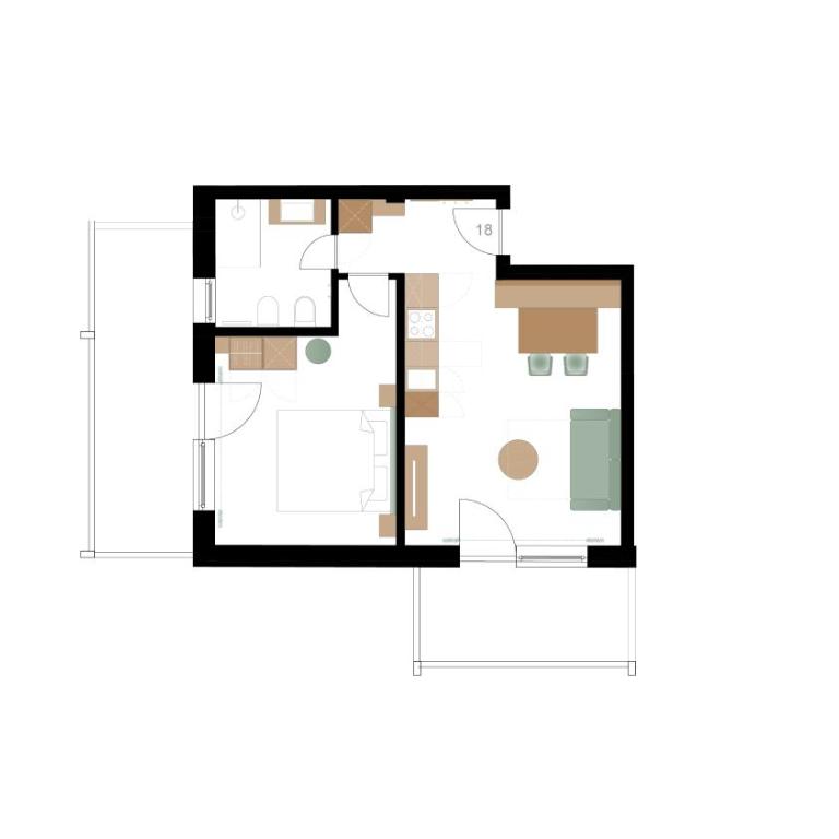 Art Residence Josefshof - Apartment mit 1 Schlafzimmer, Balkon und Bergblick - 7
