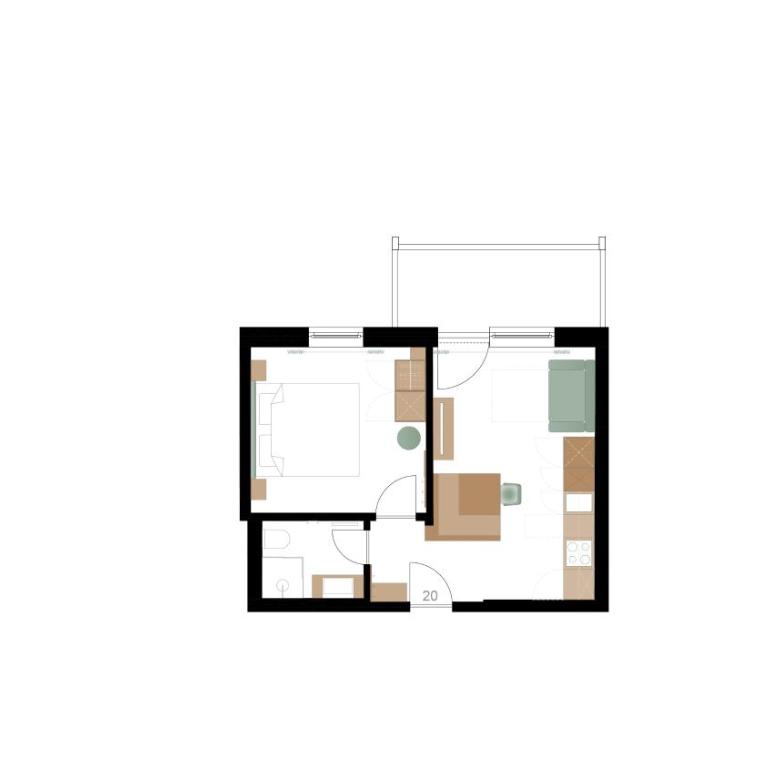 Art Residence Josefshof - Apartment mit 1 Schlafzimmer, Balkon und Bergblick - 7