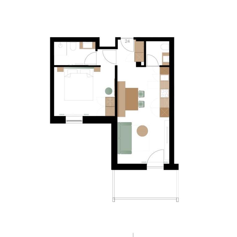 Art Residence Josefshof - Apartment mit 1 Schlafzimmer, Balkon und Bergblick - 8