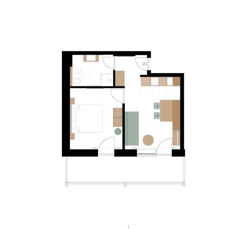 Art Residence Josefshof - Apartment mit 1 Schlafzimmer, Balkon und Bergblick - 9