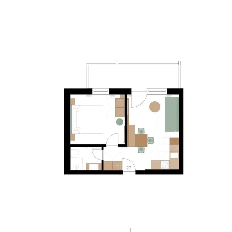 Art Residence Josefshof - Apartment mit 1 Schlafzimmer, Balkon und Bergblick - 7