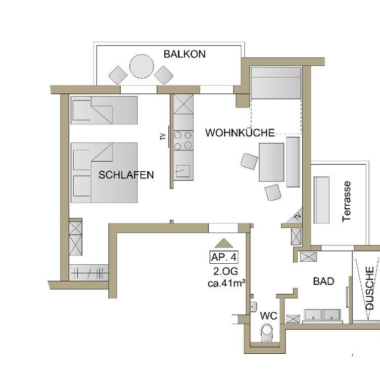 Appartements Sonnrain - Apartamento de 1 dormitorio con balcón - 22