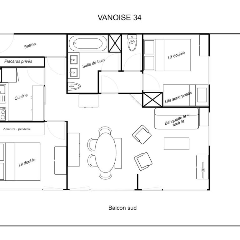 3 Pièces Spacieux - Grande Terrasse Sud - Vue Superbe - FR-1-182-192 - Appartement (6 Adultes) - 12