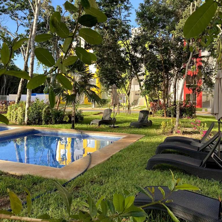 Bonito departamento en privada con alberca - Apartamento de 2 dormitorios - 57