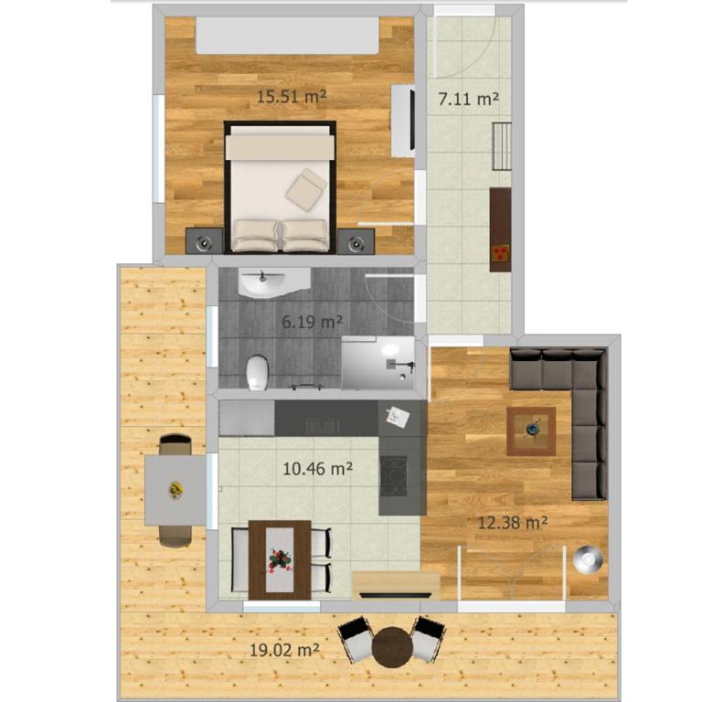 Krennlehen - Apartment mit 1 Schlafzimmer, Balkon und Bergblick - 7