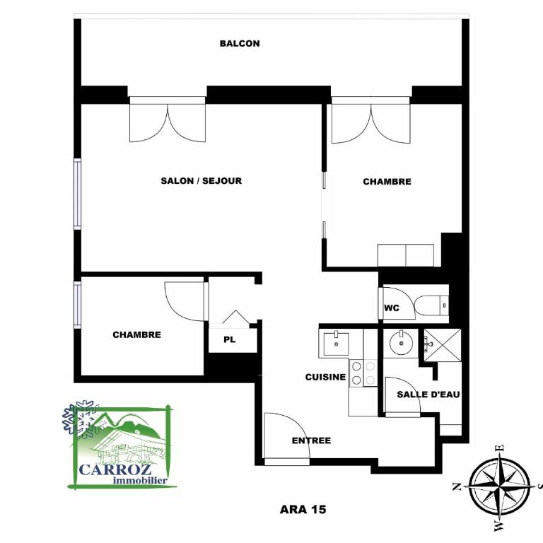 ARA15 Appartement 6 Pers centre station Carroz - Apartment mit 2 Schlafzimmern und Balkon - 2