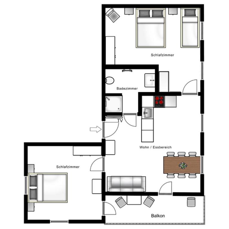 Appartements Rudigier - Apartment mit 2 Schlafzimmern - 5