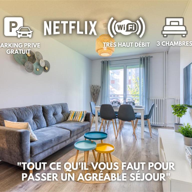 Appartement tout confort - Parking privé gratuit - Three-Bedroom Apartment - 1