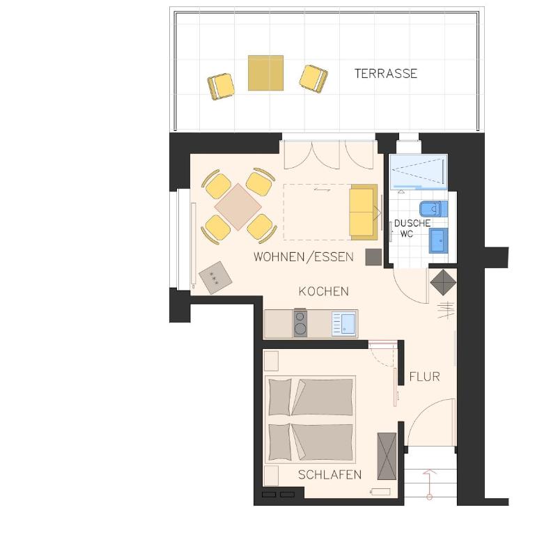 DAS LUDWIG - Haus HOCHLAND - Apartment mit 1 Schlafzimmer und Terrasse - 3