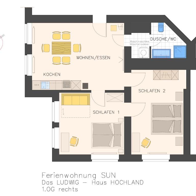 DAS LUDWIG - Haus HOCHLAND - Apartment mit 2 Schlafzimmern - 5