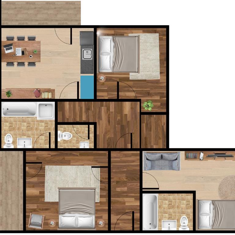 Luna Studios Zillertal - Apartment mit 3 Schlafzimmern und Bergblick - 3