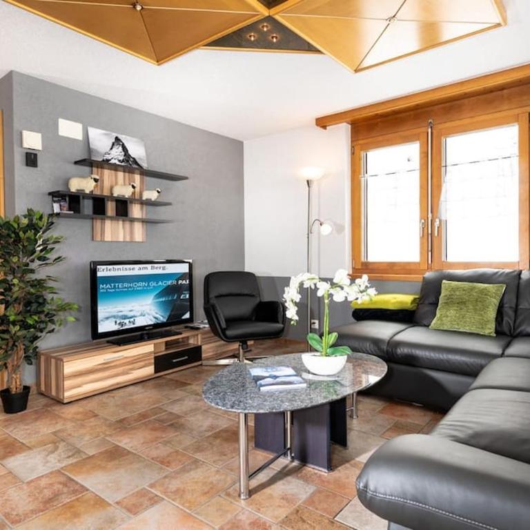 Maisonette Wohnung - Chalet Amethyst in Taesch bei Zermatt - Apartment mit Aussicht und Balkon - 9