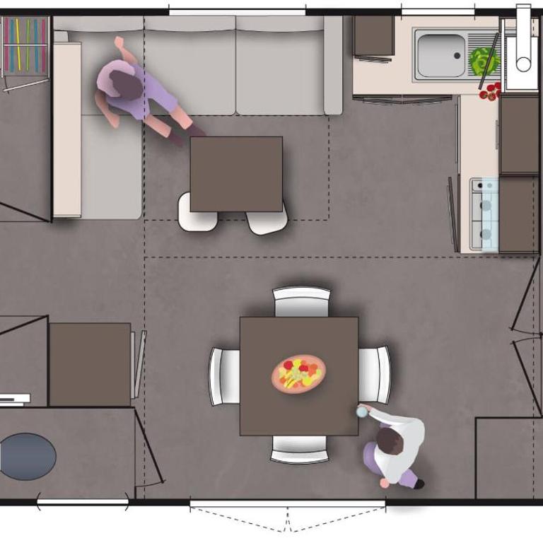 Mobil home tout confort dans parc résidentiel de loisirs - Mobilheim - 12