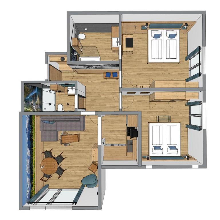 Landhaus Bachtelmühle - Apartment mit 2 Schlafzimmern und Dusche - 1