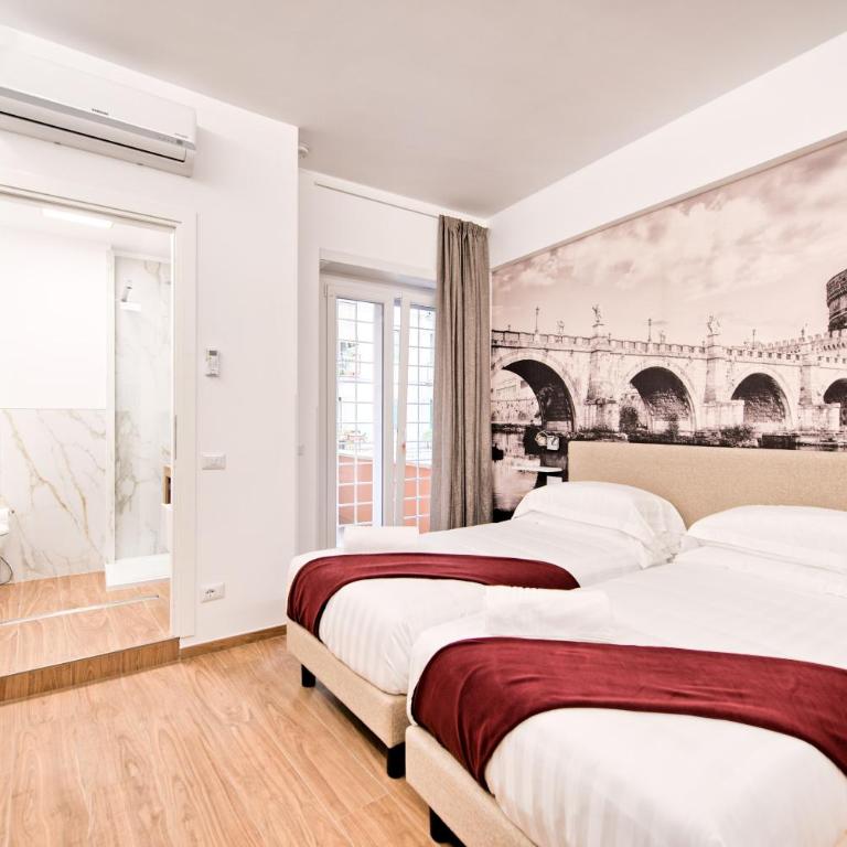 Caesar's quarters - private rooms in Rome - Camera Matrimoniale/Doppia con Letti Singoli con Balcone - 3