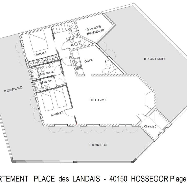 Le Coolin Loft, Vue et Acces directe à la plage, immense terrasse, place des landais Hossegor, quartier très animé, idéal pour un séjour entre amis - Apartment mit 3 Schlafzimmern - 16