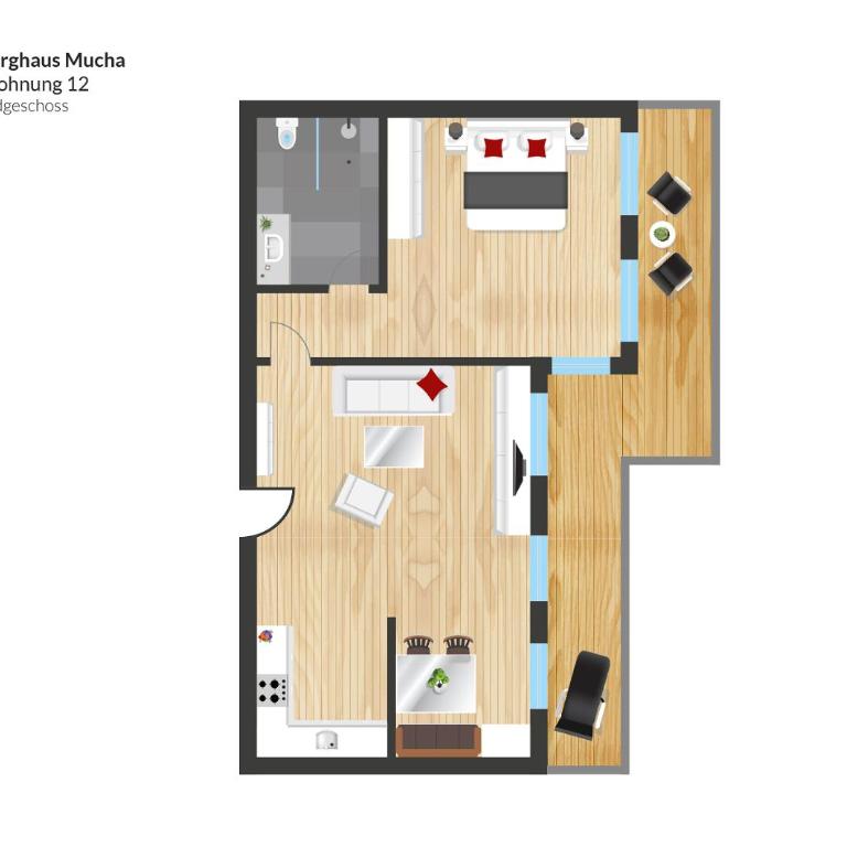 Berghaus Mucha - Ferienwohnungen - Premier Apartment mit 1 Schlafzimmer - 7