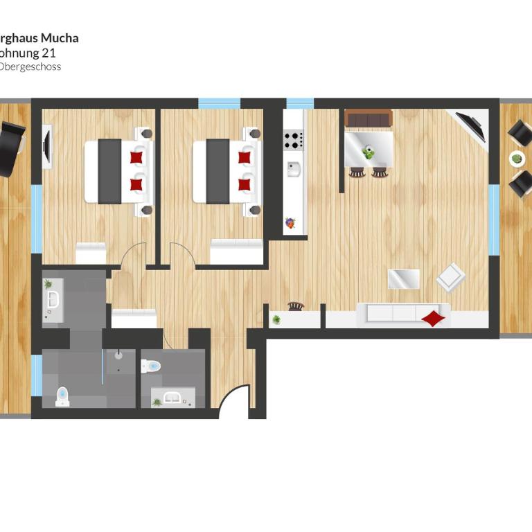 Berghaus Mucha - Ferienwohnungen - Deluxe Apartment mit 2 Schlafzimmern - 9