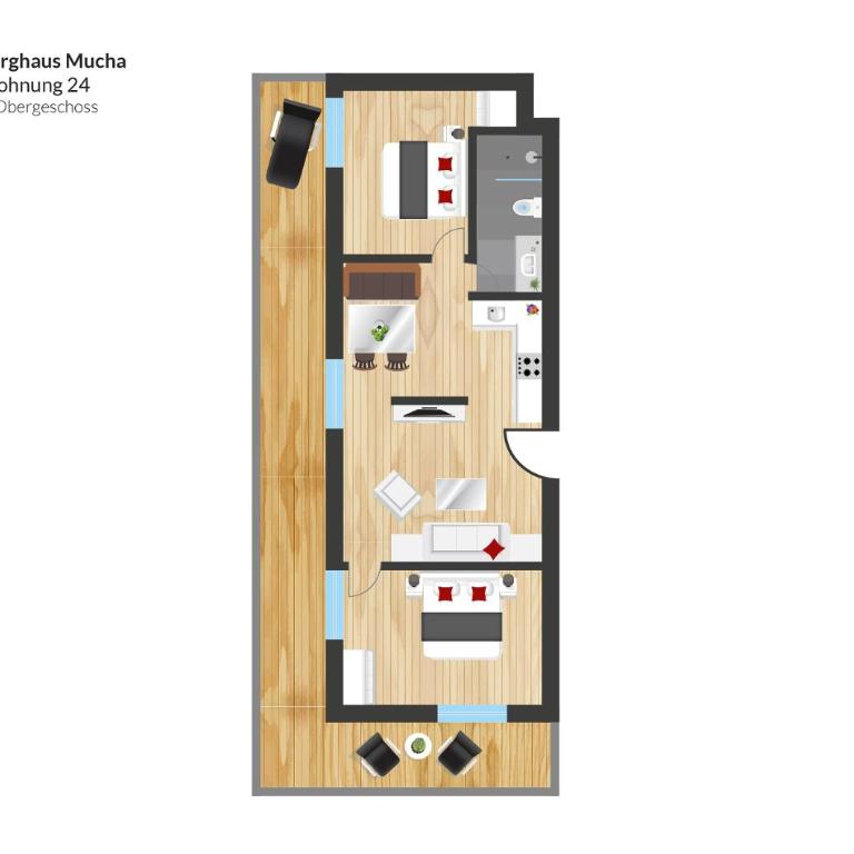 Berghaus Mucha - Ferienwohnungen - Deluxe Apartment mit 2 Schlafzimmern - 8