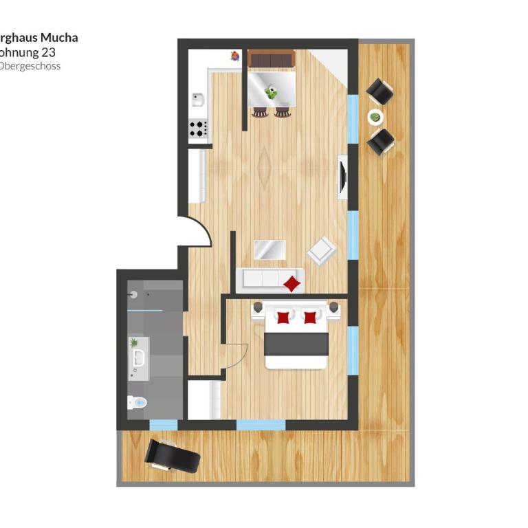 Berghaus Mucha - Ferienwohnungen - Premium Apartment mit 1 Schlafzimmer - 10