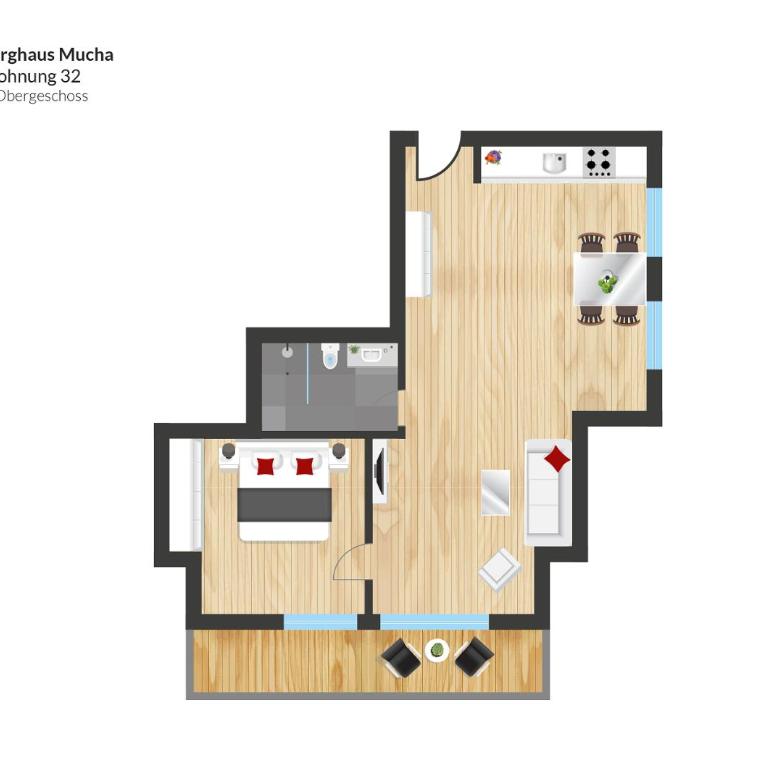 Berghaus Mucha - Ferienwohnungen - Premier Apartment mit 1 Schlafzimmer - 7