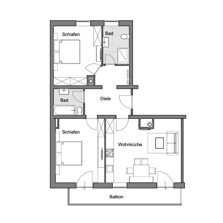Apart Alpenrose Spiss - Apartment mit 2 Schlafzimmern und Balkon - 1