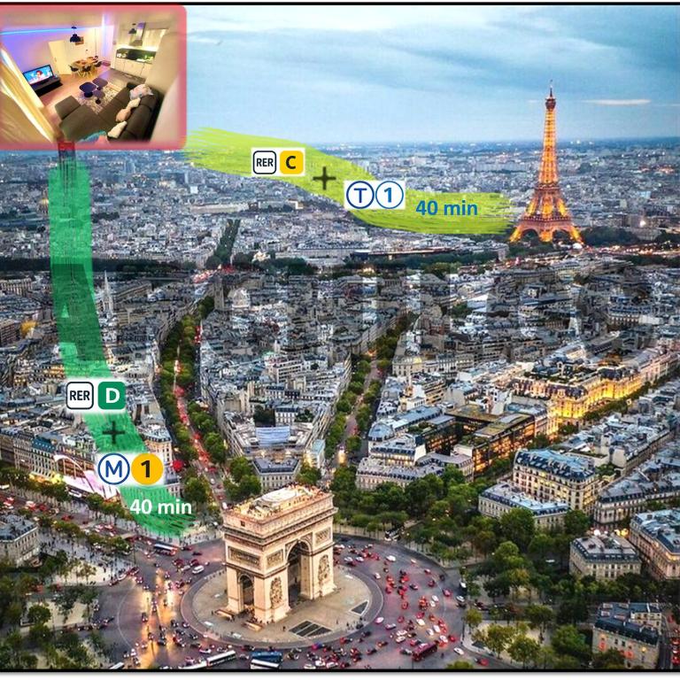 Roi de la Seine à Paris, stade, Gare parking et terrasse - Appartamento con 1 Camera da Letto - 32