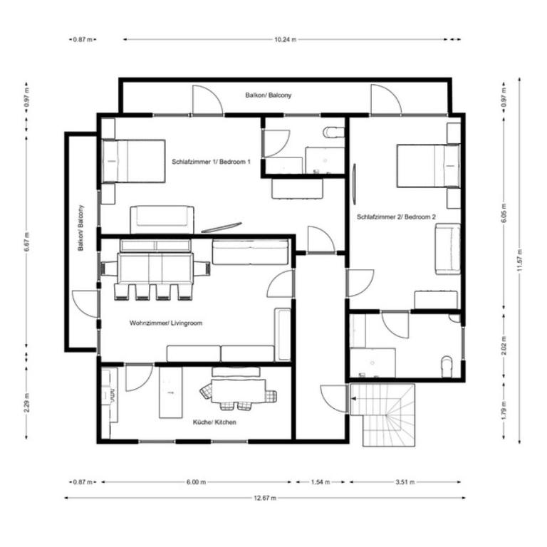 Manuela, Apart - Apartment mit 2 Schlafzimmern und Badezimmer - 13