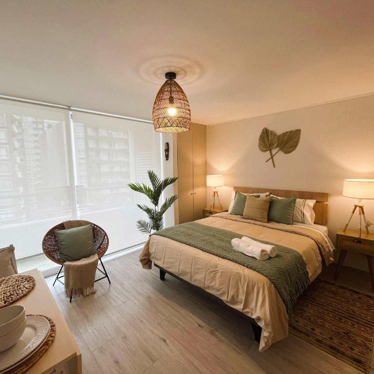 HOM I Moderno y Amplio Studio 2PAX Terraza Santiago - Estudio - 4
