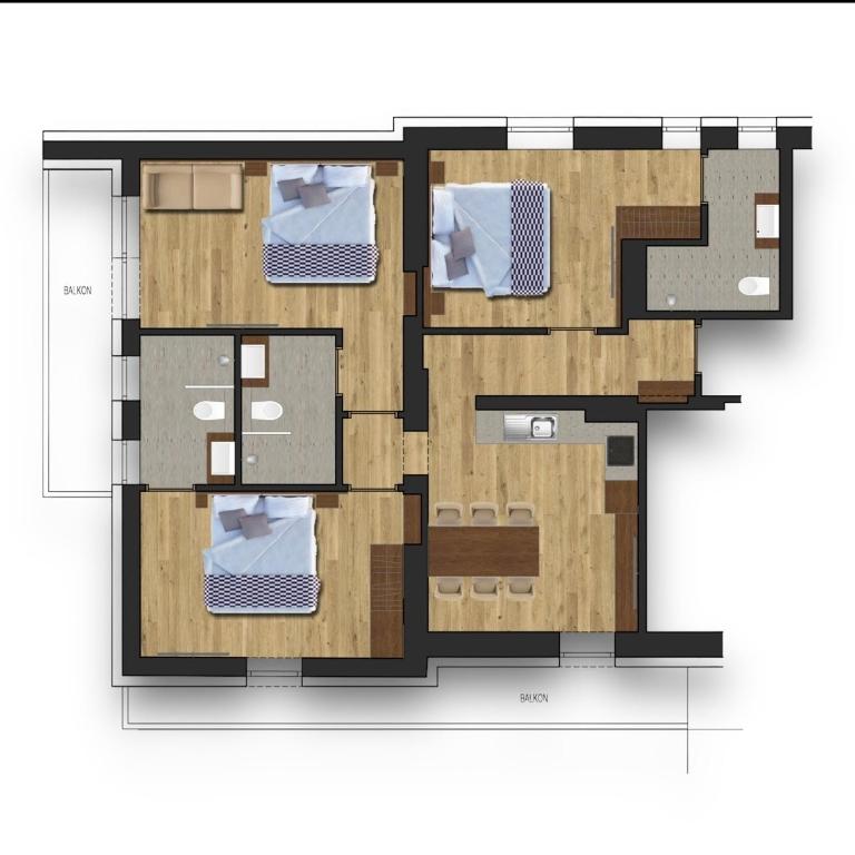 Apart Walser - Apartment mit 3 Schlafzimmern und Bergblick - 2